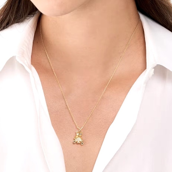 Kate spade NWT Gold Teddy Bear Pendant Necklace 16’ - Picture 6 of 6